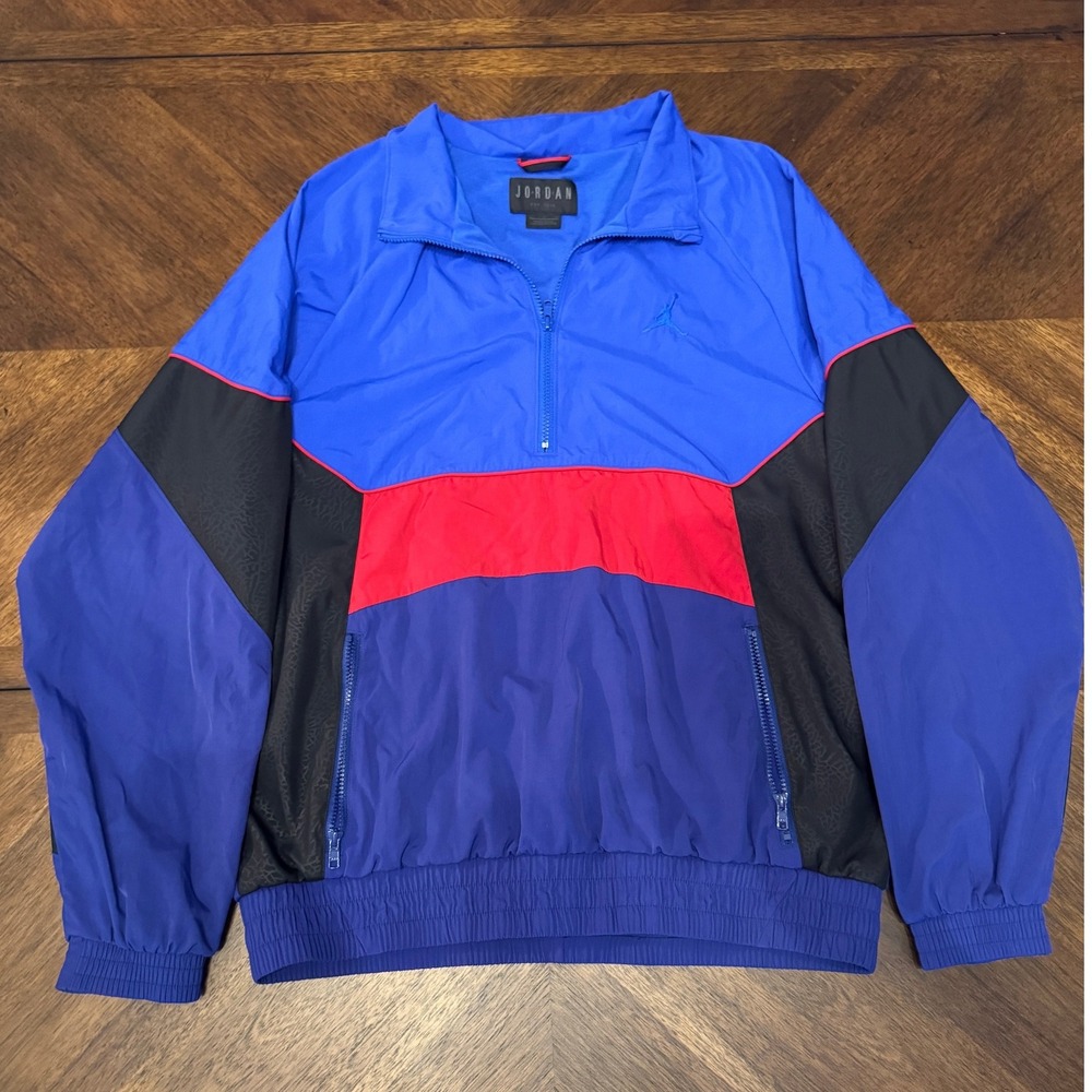 Jordan Pullover Jacket Windbreaker Color Block Blue Red Black Mens |W1
